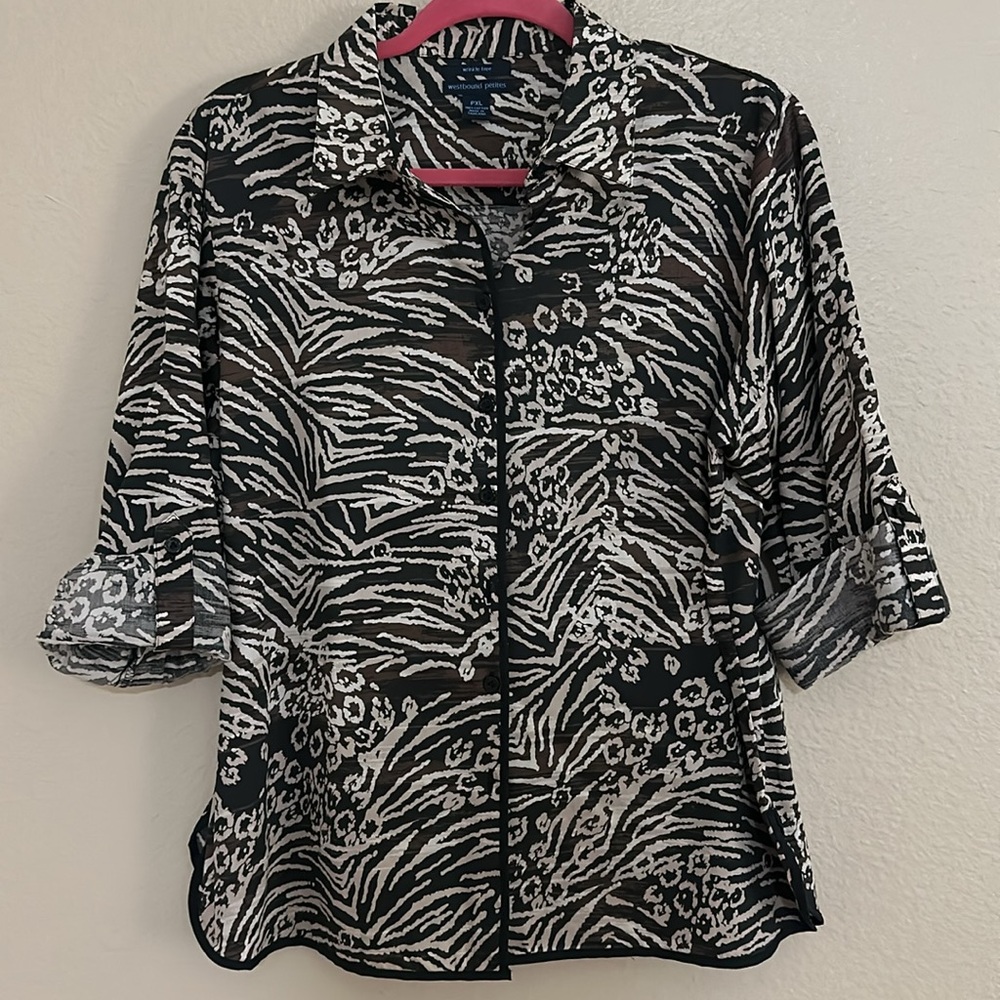 Westbound petites long sleeve button down shirt